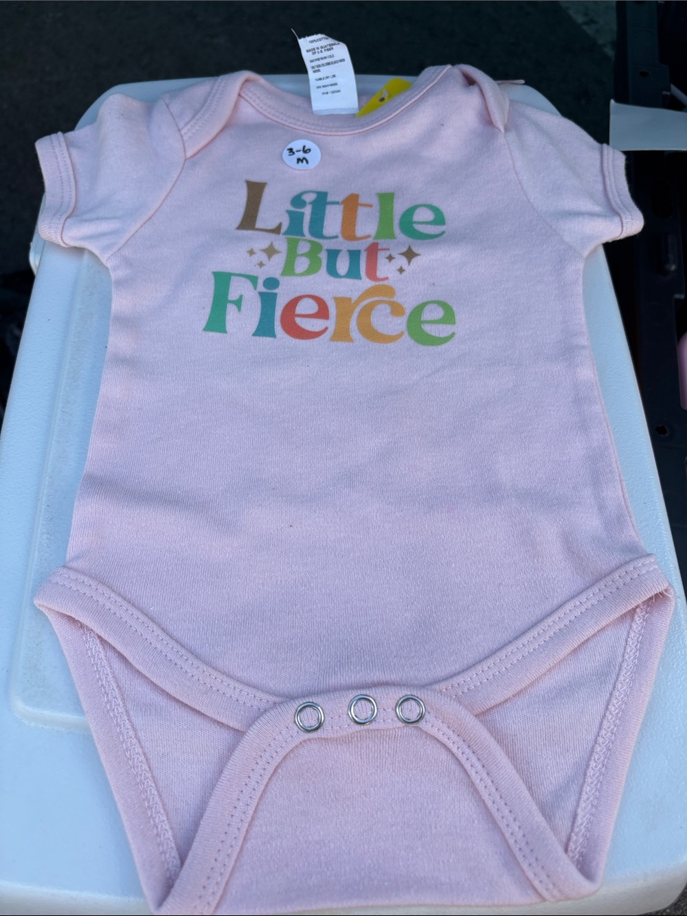 Baby girls Pink "Little But Fierce" Baby One-Piece Onesie